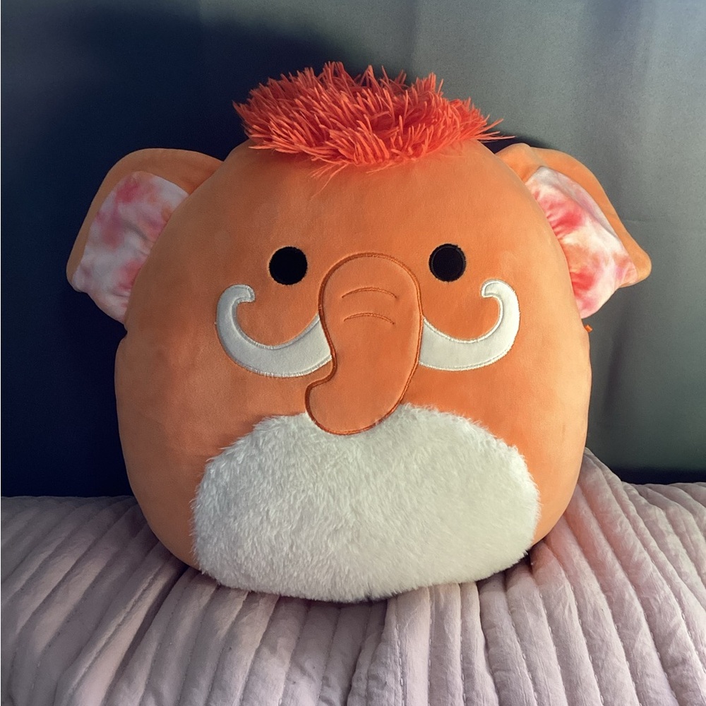 Squishmallows Wilbie the Orange Wooly Mammoth 14 in Stuffed Animal Plush Toy